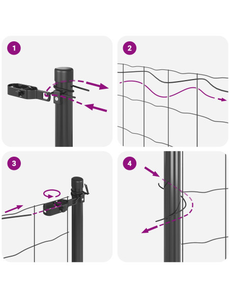 Palo della recinzione Grigio 100 x 0,4 m (rete 12 x 12 mm)