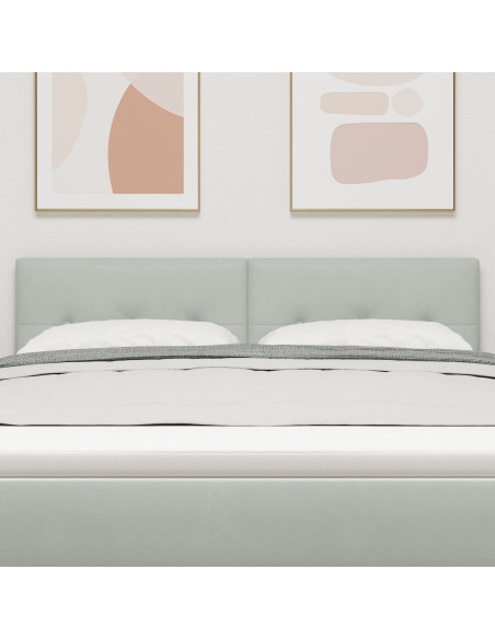 Testiera con testiera Grigio chiaro 160 cm Pelle Sintetica