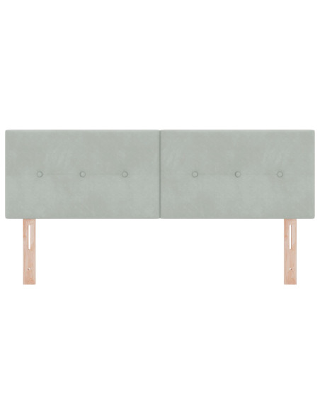 Testiera  Button Tufted Grigio chiaro 160 cm in Velluto