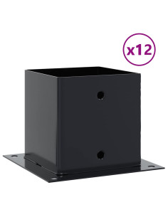 Basi Pali Quadrati 12 pz 141x141 mm Acciaio Verniciato Polvere 2