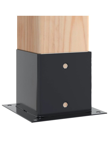 Basi Pali Quadrati 12 pz 141x141 mm Acciaio Verniciato Polvere