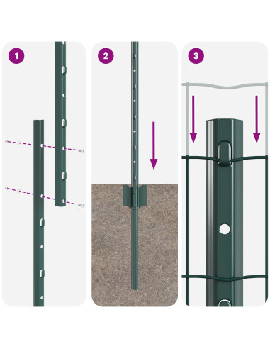 Recinzione con Posto Verde 1,2 x 25 m Acciaio e PVC