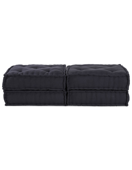 Pouf modulari : set di 2 pezzi in tessuto antracite