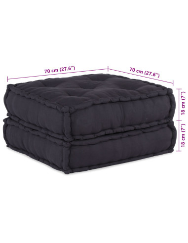 Divano modulare 2 pcs Antracite 140 x 70 x 36 cm Tessuto