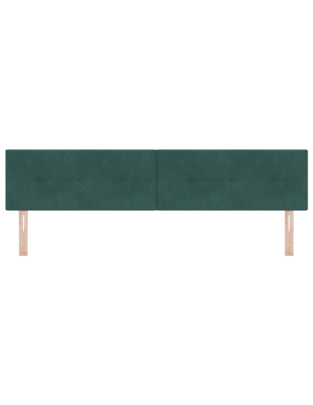 Testiera  Button Tufted Verde Scuro 200 cm in Velluto