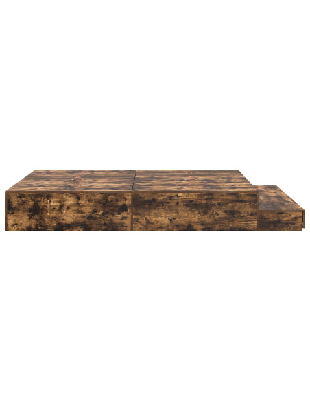 Letto con contenitore  Rovere affumicato Legno ingegnerizzato