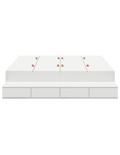 Struttura letto con contenitore Bianco 135 cm Legno multistrato 2
