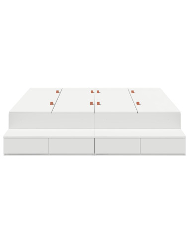 Struttura letto con contenitore Bianco 135 cm Legno multistrato