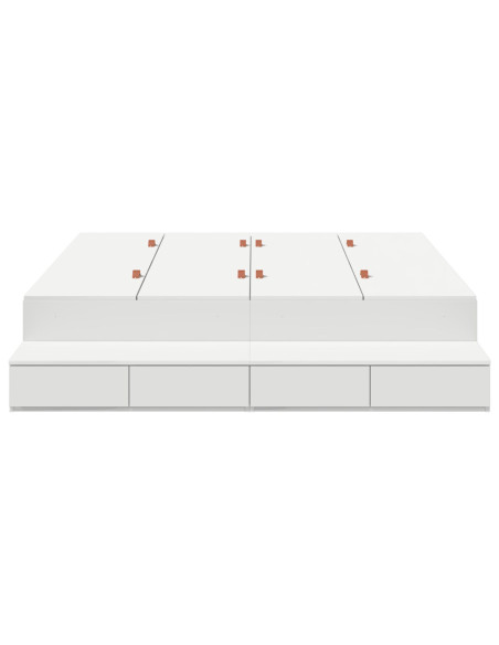 Struttura letto con contenitore Bianco 135 cm Legno multistrato