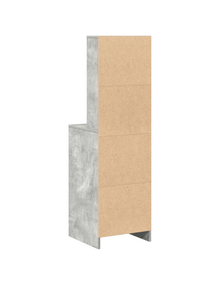 Highboard Grigio Cemento 40x41x135 cm Legno Ingegnerizzato