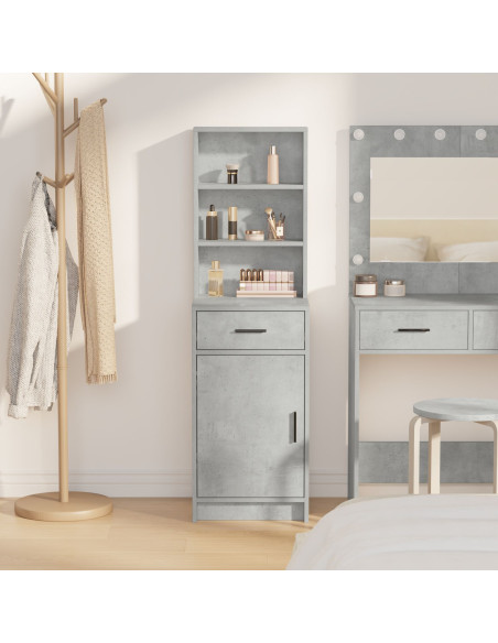 Highboard Grigio Cemento 40x41x135 cm Legno Ingegnerizzato