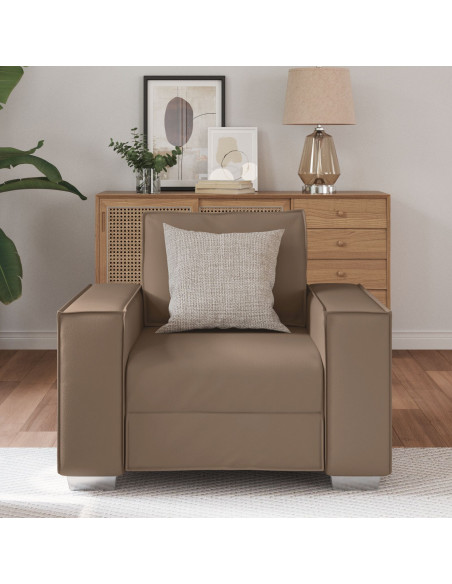Sedia da soggiorno cappuccino  59 cm in pelle sintetica