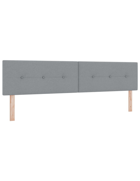 Letto Box Spring con Materasso Grigio Chiaro 200x200 cm in Tessuto