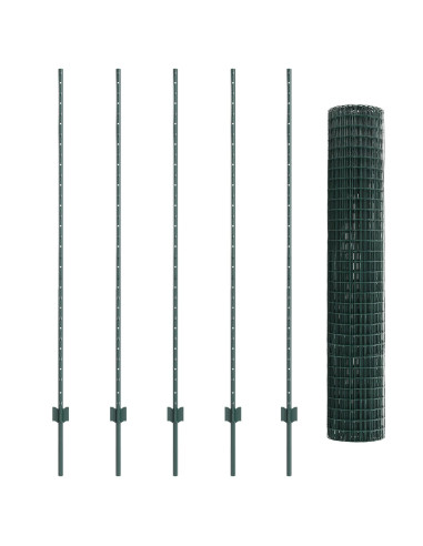 Recinzione con Posto Verde 1,5 x 10 m Acciaio e PVC