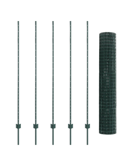 Recinzione con Posto Verde 1,5 x 10 m Acciaio e PVC