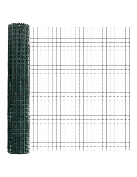 Recinzione  con 5 Pali U Verde 1.5x10 m in Acciaio
