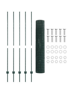 Recinzione con Posto Verde 1,6 x 10 m Acciaio e PVC