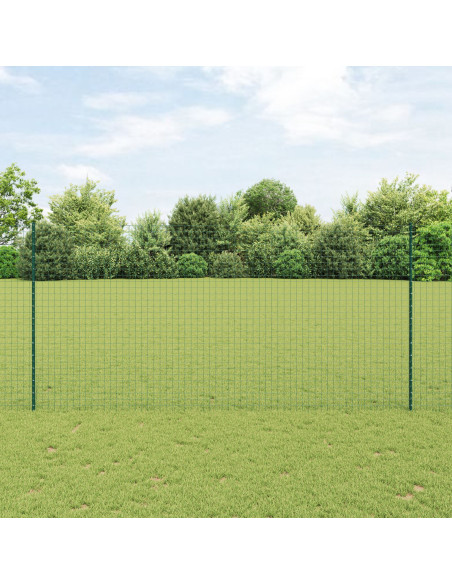 Recinzione Euro  con 5 Pali U Verde 1.6x10 m Acciaio