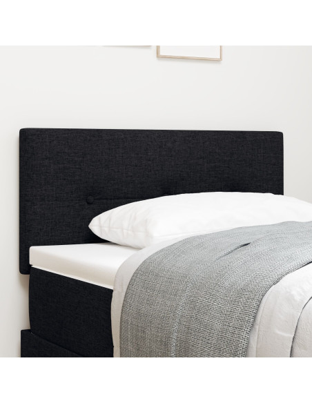 Testata LED  con bottoni imbottiti nera 90 cm in tessuto