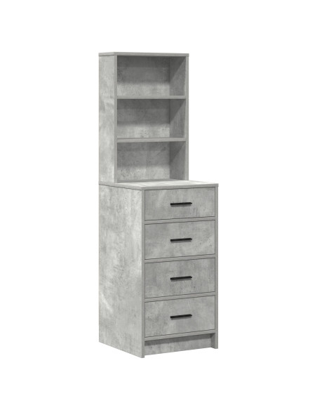 Set di Toeletta a 2 Pezzi con LED in Legno Ingegnerizzato Grigio