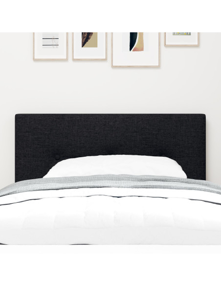 Testata LED  con bottoni imbottiti nera 90 cm in tessuto