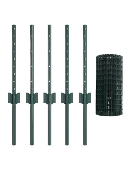 Recinzione con Posto Verde 0,4 x 10 m Acciaio e PVC