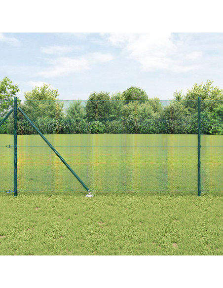 Recinzione Filo Saldato  con 13 Picchetti Verdi 1x50 m Acciaio