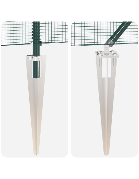 Recinzione Filo Saldato  con 13 Picchetti Verdi 1x50 m Acciaio