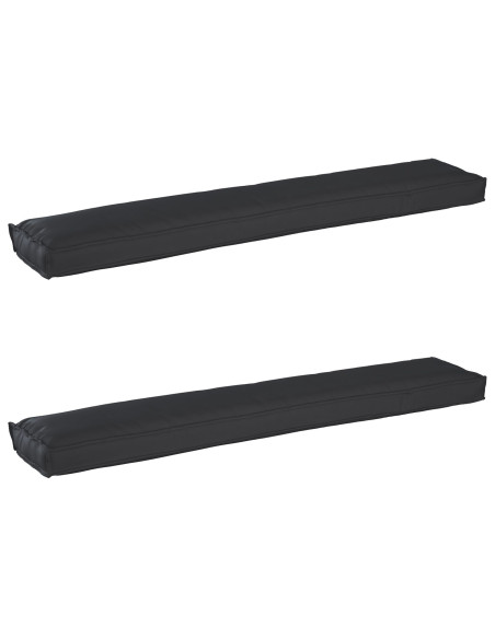 Cuscini per Pallet  Set di 2 Nero Poliestere 200 x 40 x 8 cm