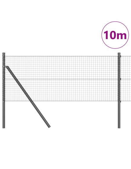 Recinzione in filo saldato  con 7 post grigio 0.8x10 m in acciaio