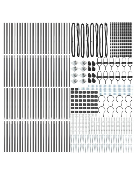 Palo della recinzione 52 pcs Grigio 3,2 x 3,2 x 185 cm