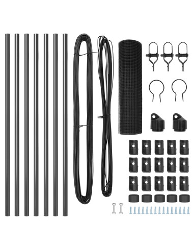 Palo della recinzione Grigio 10 x 0,8 m (rete 16 x 16 mm)