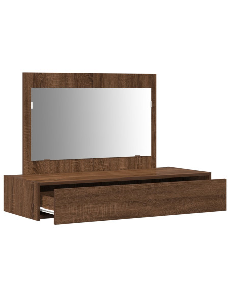 Tavolo da trucco da parete Marrone Rovere 100x40x70 cm