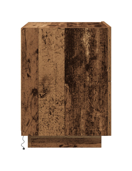 Comodino  con luci LED Legno Vecchio 45x40x55 cm