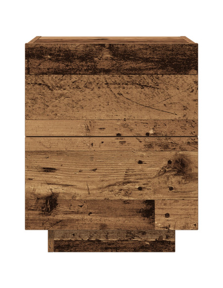 Comodino  con luci LED Legno Vecchio 45x40x55 cm