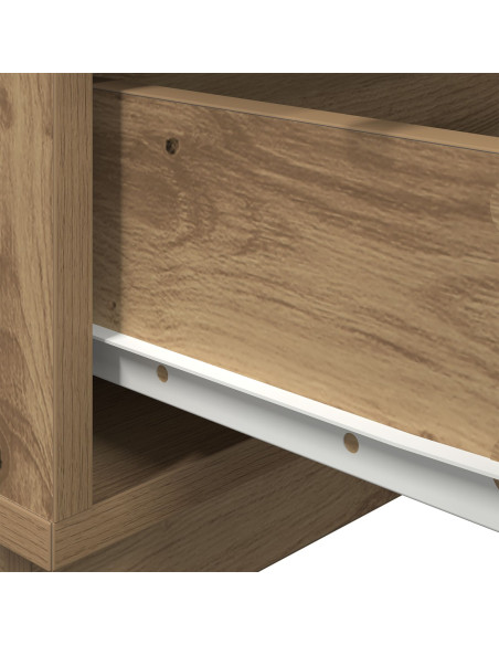 Comodino  con luci LED Rovere Artigianale 100x36x49 cm