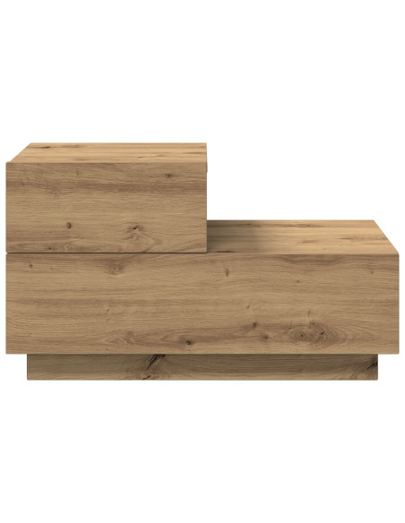 Comodino  con luci LED Rovere Artigianale 100x36x49 cm