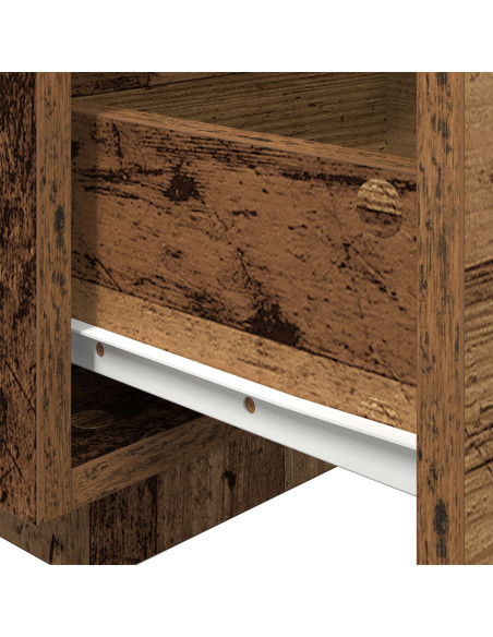 Comodini con Luci LED 2 pcs Legno Vecchio 40x39x37 cm