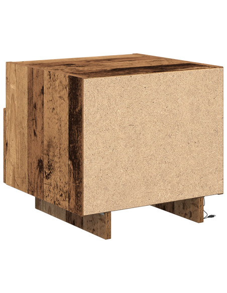 Comodini con Luci LED 2 pcs Legno Vecchio 40x39x37 cm