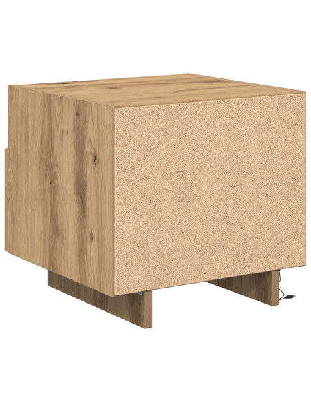 Comodini con Luci LED 2 pz Rovere Artigianale 40x39x37 cm