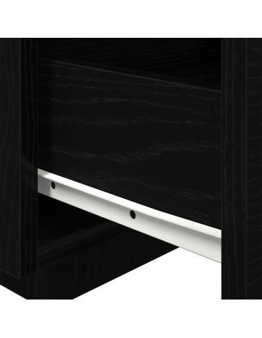 Armadio da Notte Rovere Nero 40 x 39 x 37 cm Legno multistrato