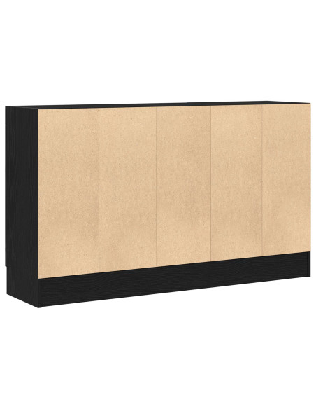 Credenza Nera in Rovere 120x30,5x70 cm in Legno Ingegnerizzato