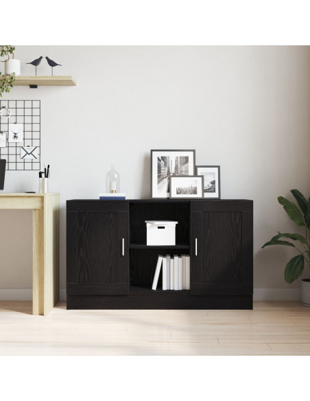 Credenza Nera in Rovere 120x30,5x70 cm in Legno Ingegnerizzato