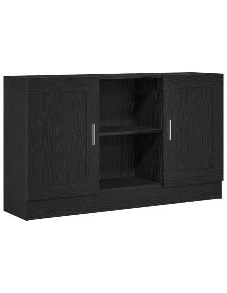 Credenza Nera in Rovere 120x30,5x70 cm in Legno Ingegnerizzato