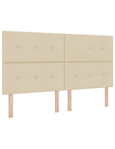 Letto a molle con materasso Crema 180 x 200 cm Tessuto