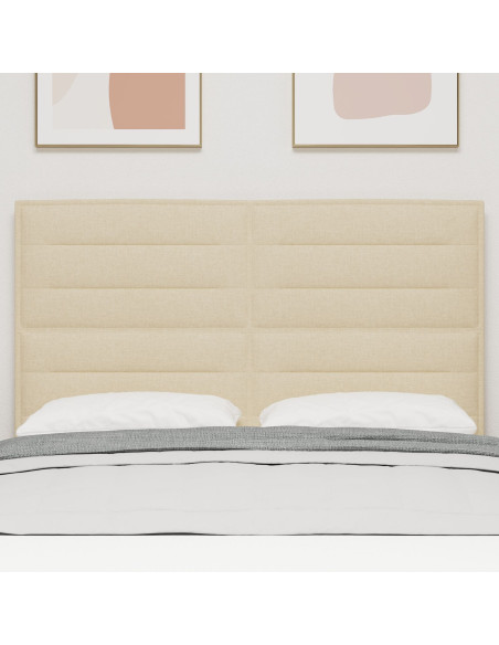 Testiera con testiera Crema 144 cm Pelle Sintetica