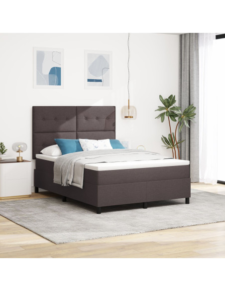 Rete Letto  con Materasso Marrone Scuro Tessuto 140 x 190 cm