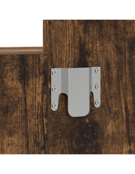 Specchio da Parete  con Luci LED in Rovere Affumicato