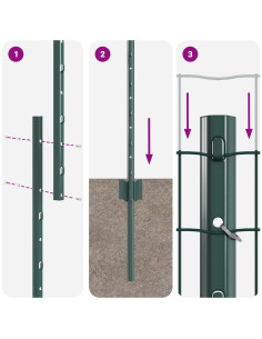 Recinzione con Posto Verde 1,4 x 10 m Acciaio e PVC
