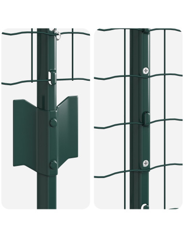 Recinzione con Posto Verde 1,4 x 10 m Acciaio e PVC